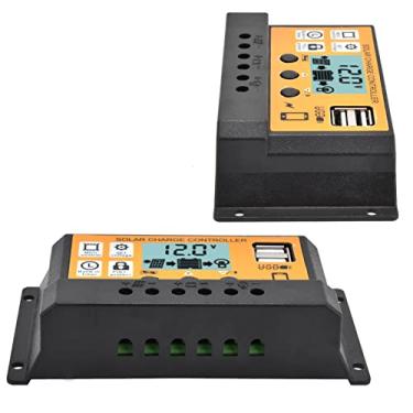 Imagem de Acouto Controlador para Painel Solar - Regulador PWM USB Duplo de 3 Estágios 12V/24V 10A Com Display LCD (30A)