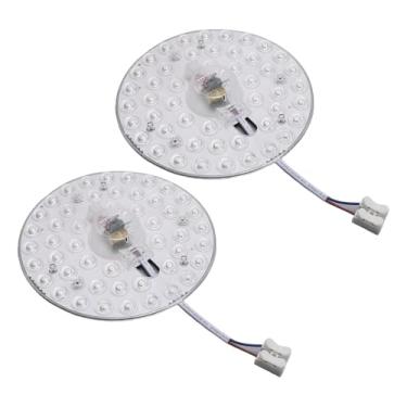 Imagem de Jiawu Placas de LED de Substituição de Luz de Teto Segura e Confortável Iluminação Amigável para Leitura de Alumínio 2 Unidades (Redondo)