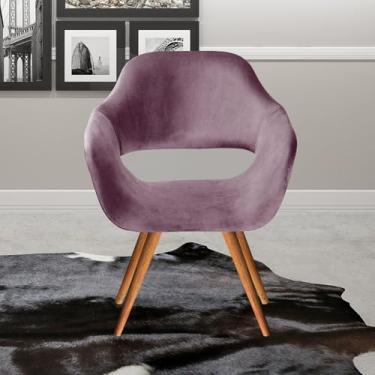 Imagem de Poltrona Decorativa Zara Pés Palito Sala Recepção Roxo