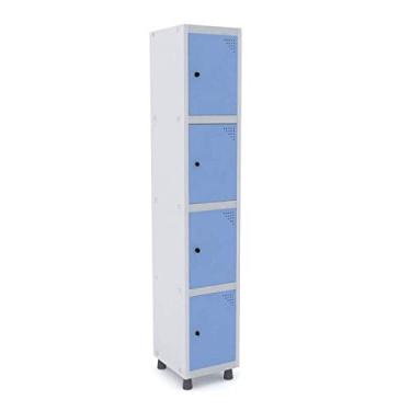 Imagem de Armário Roupeiro de Aço 4 Portas Pandin Móveis Azul Dali