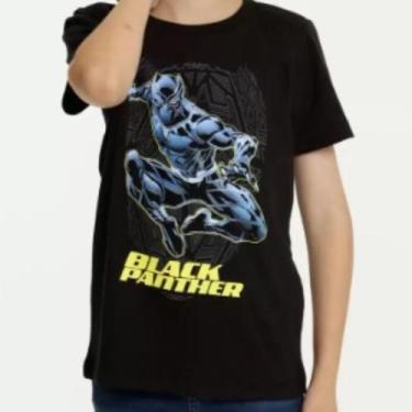 Imagem de Camiseta Infantil Estampa Pantera Negra Manga Curta Marvel, 16, Cinza