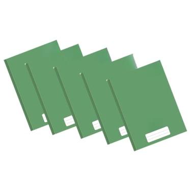Imagem de Caderno Brochura 96 Folhas Escolar Verde Capa Dura Costurado para Uso Diário Kit 5