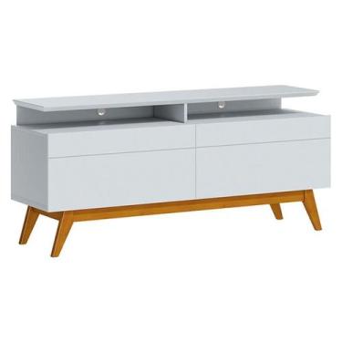 Imagem de Rack Bancada Classic 2 Gavetas com Nicho 1.4 Branco Acetinado - Imcal