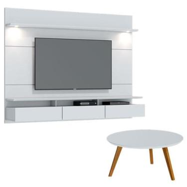Imagem de Painel Suspenso Decore 2.2 com mesa de centro Classic Redonda Branco A