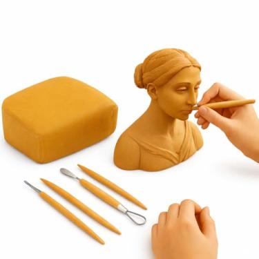 Imagem de Argila Natural para Modelagem 1 Kg – Massa de Modelar Atóxica de Secagem ao Ar | Ideal para Artesanato, Escultura, Escola e Projetos Criativos | Argila Ecológica e Fácil de Moldar