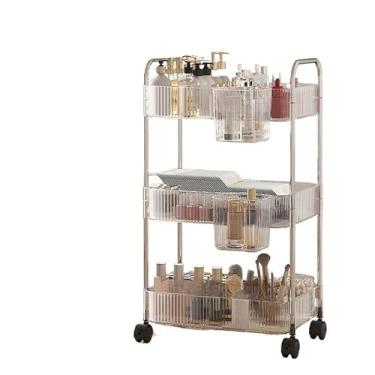 Imagem de Carrinho Organizador Multiuso com Rodinhas e 3 Prateleiras para Cozinha, Banheiro e Quarto