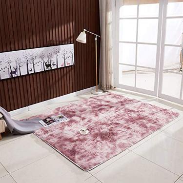 Imagem de Tapete Retangular Ultra Macio e Fluffy com Degradê Tie-Dye para Sala de Estar Quarto Varanda Corredor Decoração Residencial