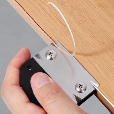 Imagem de Aparador e cortador de borda atualizado para marcenaria, ferramenta de borda durável com plaina de canto e alça de pendurar, adequado para madeira, PVC, ABS e folheado (preto)