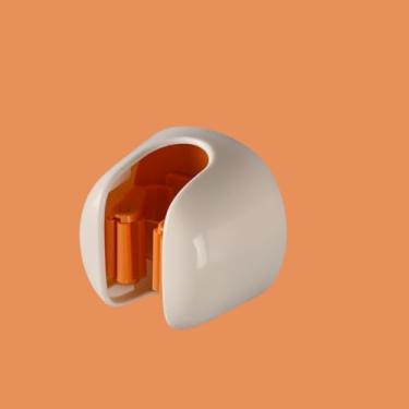 Imagem de Suporte de esfregão montado na parede, prendedores de esfregão de plástico sem perfuração, clipe de esfregão antiderrapante, organizador de pá e vassoura, laranja