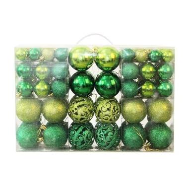 Imagem de yhklatwz 100 peças de bolas decorativas festivas (com cordão), ornamentos de bola de estilo luxuoso adequados para o dia de São Patrício, Natal, festas de aniversário (verde)