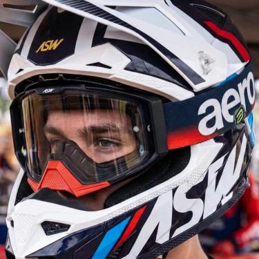 Imagem de Oculos Motocross Asw A5 Elysium Preto Vermelho Amarelo Fluo-Unissex