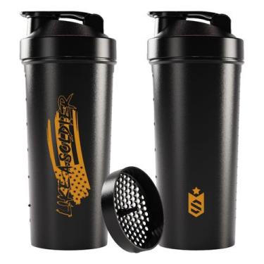 Imagem de Coqueteleira Slim 600ml Preto Like Soldiers Nutrition