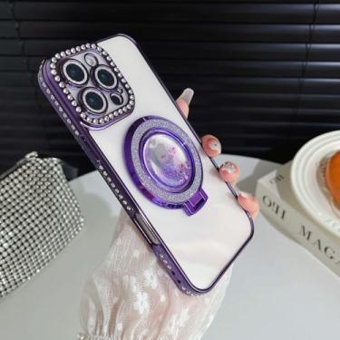 Imagem de Capa transparente com suporte para iPhone 17 Air 16 15 PM 14 Plus 13 12 11 Pro Max 16e, com proteção para lente da câmera, PT, ZLS, roxa, para iPhone Air