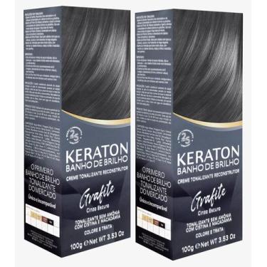 Imagem de Kert Keraton Kit c/2 Tonalizantes Banho de Brilho Grafite 100g
