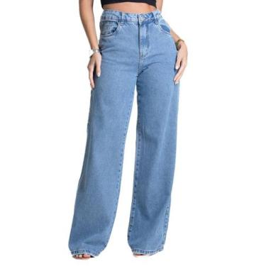 Imagem de Calça Jeans Sawary Wide Leg - 281865 38, Azul, 38