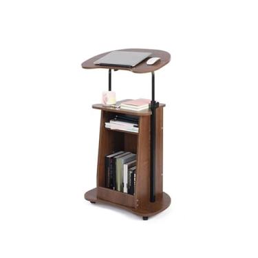 Imagem de Púlpito Mesa móvel com altura ajustável multimídia palestrante sala de aula pódio escola