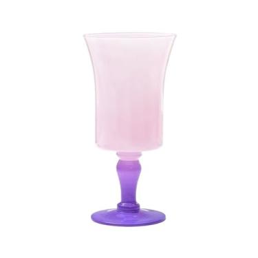 Imagem de x3anggyt5 Copos com haste colorida, cálice de vidro de cristal de 400 ml para água, suco, vinho e coquetéis (rosa)