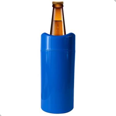 Imagem de Porta Garrafa Térmico Camisinha de Cerveja 600 ml – Mantém a Bebida Gelada e Evita Suor (Azul, Kit 12 Uni - 1 Litro)