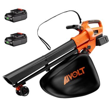 Imagem de AIVOLT Soprador de folhas sem fio com bolsa de 40L, soprador de folhas alimentado por bateria 3 em 1 40 V, velocidade do ar de 160 MPH, 4 modos de velocidade, com alça de ombro, adequado para cuidados