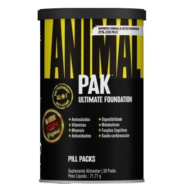Imagem de Suplemento em Cápsula Animal Pak Powder 360g 30 sachês (Packs) - Universal Nutrition-Unissex