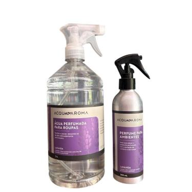 Imagem de Kit Lavanda Água Perfumada 1,1L+Perfume p Ambientes 200ml Acqua Aroma