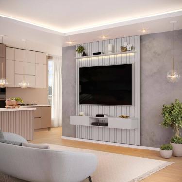 Imagem de Painel para Tv até 60 Polegadas Ripado com LED 183cm Trento Bali