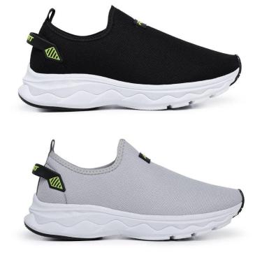Imagem de Tênis Masculino Treino Academia Casual Confortável Leve Preto e Cinza-Masculino