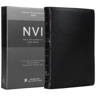 Imagem de Livro - Bíblia Sagrada NVI, Letra Grande, Couro legítimo preto, Leitur