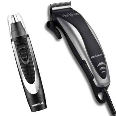 Imagem de Maquina De Cortar Cabelo CR-02 + Aparador De Pelos Do Nariz Mondial TR