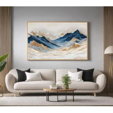 Imagem de Quadros Decorativos com Moldura Montanhas Dourada para Sala Quarto e E