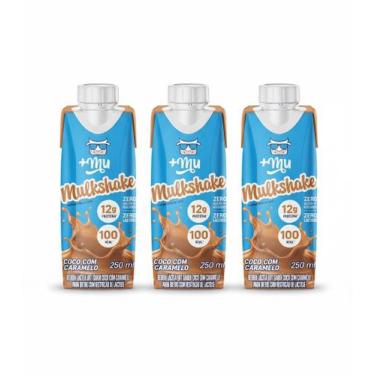 Imagem de Kit 3 mulkshake proteico 12g de proteina coco c caramelo 250ml +mu - M