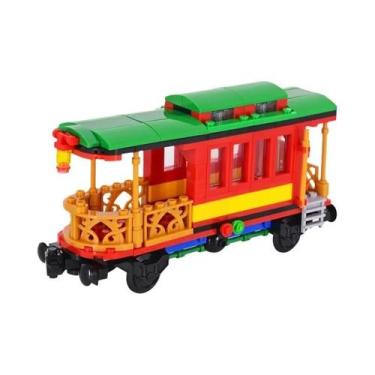 Imagem de Blocos De Montar DIY Para Crianças: Base De Trem Técnico Com Carroças 