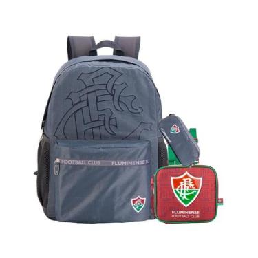 Imagem de Kit Escolar Fluminense Mochila Costas + Lancheira + Estojo - Xeryus