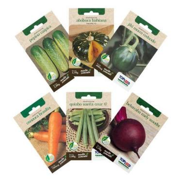 Imagem de Kit Com 6 Cartelas Sementes Legumes Para Muda Primeira Horta - Topseed
