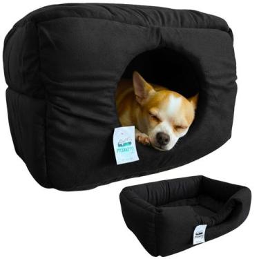Imagem de Cama Toca Luxo Filhote Cao Lavavel Gato Caminha Preto Pequena - Maxxim