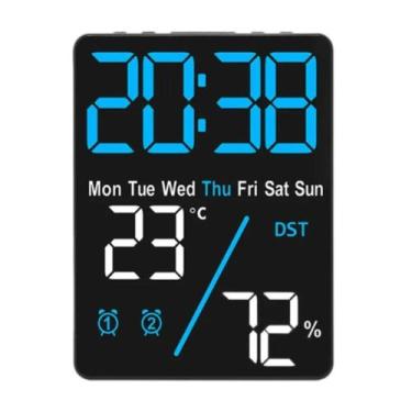 Imagem de Despertador Digital Mesa 12/24 Horas, Temperatura, Umidade - Carisma