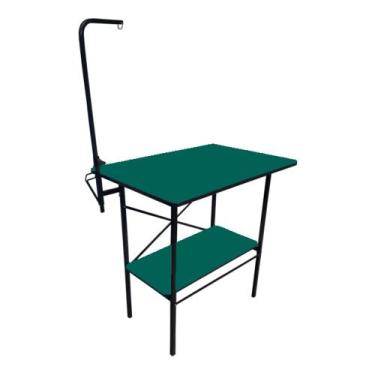 Imagem de Mesa Banho E Tosa Com Prateleira Petshop - Bravura Pet, Verde