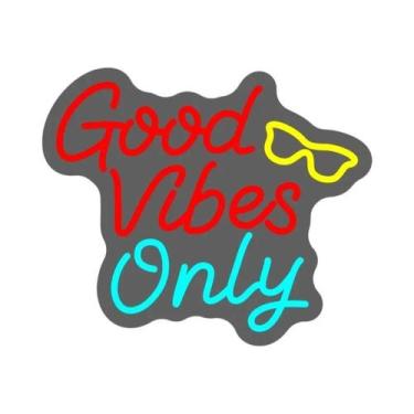 Imagem de Letreiro Neon 'Good Vibes Only' - Decoração De Parede LED Com Alimenta