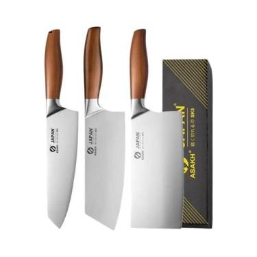 Imagem de Faca De Chef Santoku Japonesa Em Aço Inoxidável, Faca Profissional De 