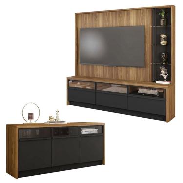 Imagem de Kit Conjunto Sala de Estar Home Theater Buffet Vectro Caemmun
