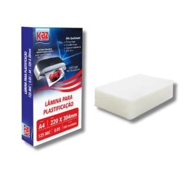 Imagem de Lamina Plastificar A4 125 Micras Folha Plastificação 100 un - Kaz