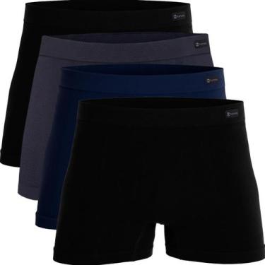 Imagem de Kit 4 Cuecas Boxer Zhamaro Algodão Respirável Confortável Masculina Pr