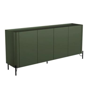Imagem de Balcão Buffet 180cm Porta Lisa 100% MDF com Pés em Metal - Casa Lar In