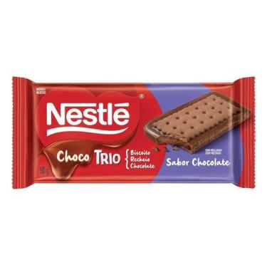 Imagem de Chocolate Nestlé ChocoTrio 90g, 90g, 1, Chocolate ao Leite Recheio Cho
