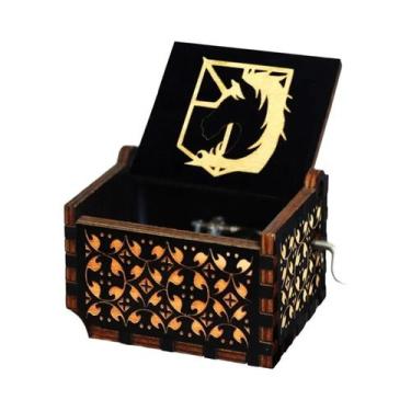 Imagem de Caixa De Música De Madeira Jurassic Park Com Manivela, Brinquedo De Aç