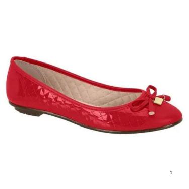 Imagem de Sapatilha Moleca Verniz Vermelha Laço Elegância