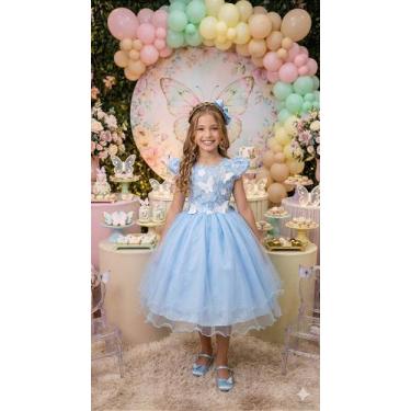 Imagem de Vestido Marie Jardim Encantado Azul Bebê - Elegante e Confortável - Sp