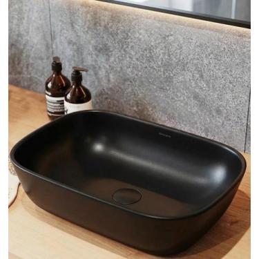 Imagem de Cuba de Apoio para Banheiro/lavabo Cerâmica Quadrada 46 Cm Manplex