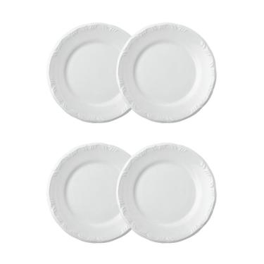 Imagem de Jogo 4 Pratos Rasos Pomerode Brancos 25,6 Cm Porcelana Schmidt