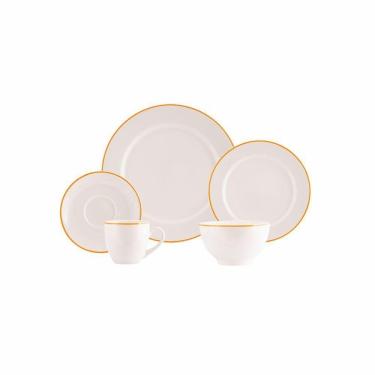 Imagem de Jogo De Jantar 20 Peças Filete Porcelana Real By Schmidt Laranja
